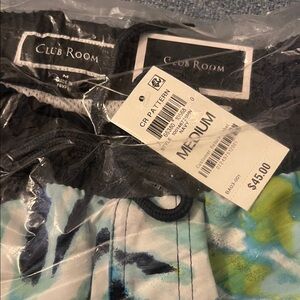 Club Room Men's Swim Shorts - Black and Blue tie dye